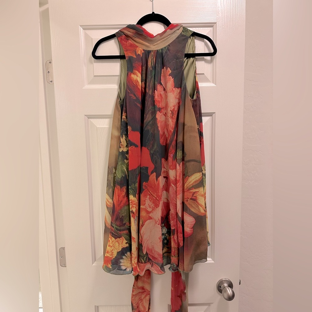 Alice + Olivia Halter Tie Trapeze Dress - Sz Small